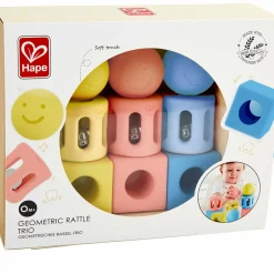: Geometric Soft Touch Rattle Trio for Infant & Toddler
